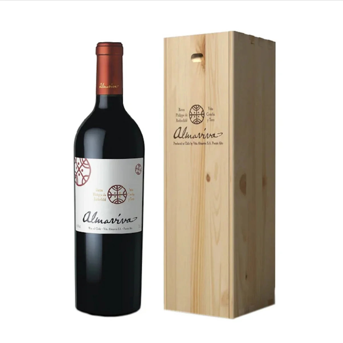 Almaviva Ensamblaje Tinto 2023 En Caja De Madera